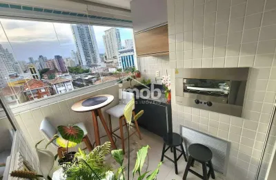 Apartamento com 2 suítes, varanda gourmet e lazer completo no boqueirão – exclusividade imob santos