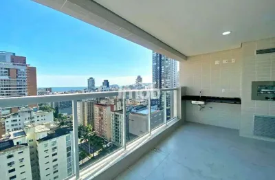 Apartamento novo com 2 suítes e vista mar no residencial castell di indaiá – gonzaga, santos/sp