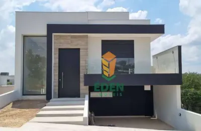 Casa com 3 suítes, sendo 1 master, 5 banheiros, garagem para 4 carros, à venda no condomínio campos do conde, sorocaba/sp