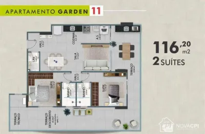 Apartamento  2 quartos à venda na vila guilhermina praia grande/sp