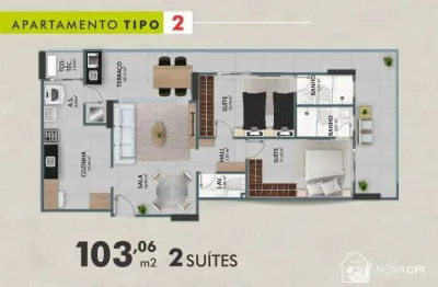 Apartamento com 2 quartos à venda na vila guilhermina praia grande/sp