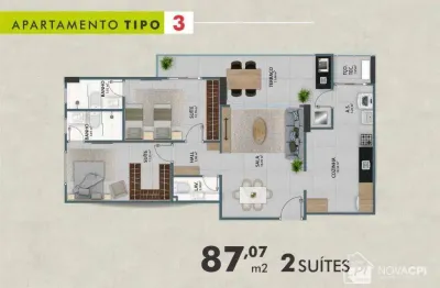 Apartamento com 2 quartos à venda na vila guilhermina praia grande/sp