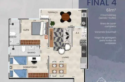 Apartamento com 2 quartos vila guilhermina na praia grande/sp