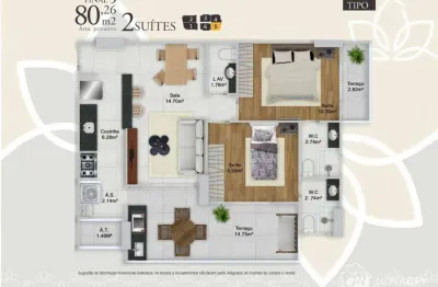 Apartamento com 2 quartos à venda na vila guilhermina praia grande/sp