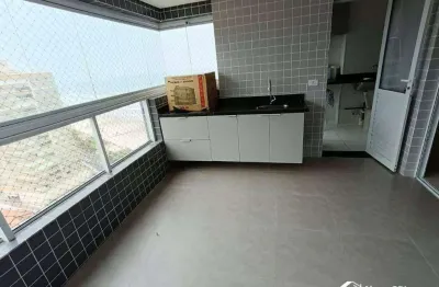 Apartamento vista mar com 3 quartos no caiçara em praia grande/sp