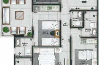 Apartamento com 3 quartos no canto do forte em praia grande/sp