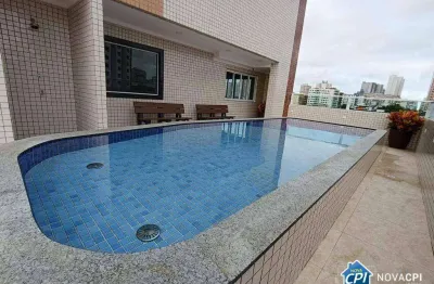 Apartamento vista mar com 2 quartos na vila guilhermina em praia grande/sp