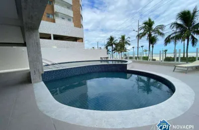 Apartamento frente mar com 1 quarto na vila balneária em praia grande/sp