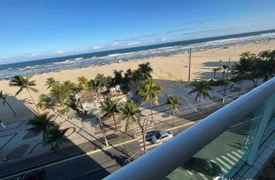 Apartamento vista mar com 3 quartos na guilhermina em praia grande/sp