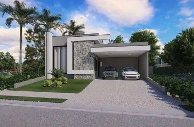 Casa à venda em paulínia, parque brasil 500, com 3 suítes, com 218.51 m², santorini residencial club