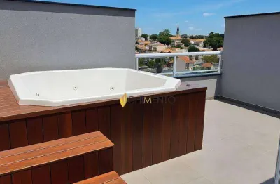 Cobertura com 3 dormitórios, 124 m² - venda por r$ 780.000 ou aluguel por r$ 4.265/mês - vila scarpelli - santo andré/sp