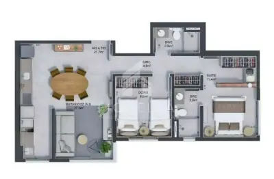 Apartamento com 02 suítes no bairro estreito em florianópolis / sc