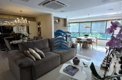 Parque tropical ? pituaçu luxuoso apartamento de 4 suítes + dependência completa, 155 m², andar baixo, decorado, ar condicionado, fechamento em reiki,  3 vagas.