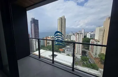 Corredor da vitória (alive), studio com 27 m², 01 banheiro, andar altíssimo, vista mar espetacular, garagem rotativa