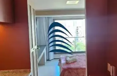 Studio zn barra, 22m², nascente, armários, decorado, projeto de iluminação, ar condicionado, andar alto, bem ventilado