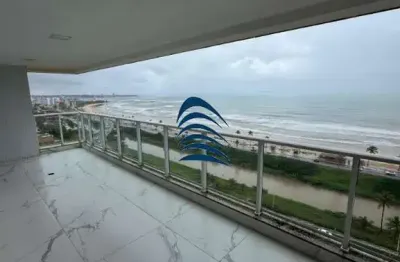 Apartamento frente mar varanda gourmet, 79m 02 quartos, sendo 01 suíte, banheiro social, cozinha aberta