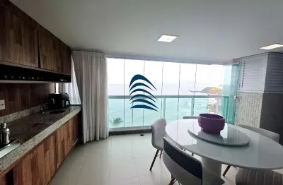 Apartamento vista mar, 2 sendo uma suíte, sala, varanda gourmet, banheiro social, cozinha americana e área de serviço condomínio costa españa