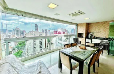 Apartamento com 3 dormitórios para alugar, 178 m² por r$ 22.000,02/mês - gonzaga - santos/sp