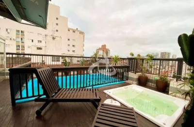 Cobertura com 3 dormitórios, 370 m² - venda por r$ 2.750.000,00 ou aluguel por r$ 17.600,00/mês - embaré - santos/sp