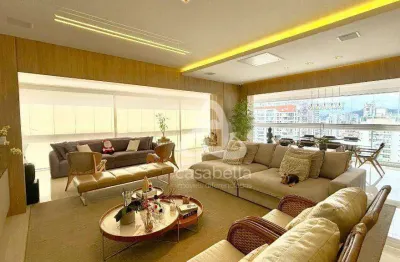 Apartamento com 3 dormitórios para alugar, 207 m² por r$ 28.006,00/mês - gonzaga - santos/sp