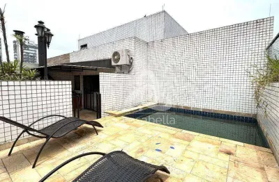 Cobertura com 4 dormitórios para alugar, 270 m² por r$ 11.000,00/mês - boqueirão - santos/sp