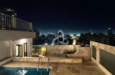 Cobertura com 4 dormitórios à venda, 361 m² por r$ 3.473.000,00 - ponta da praia - santos/sp