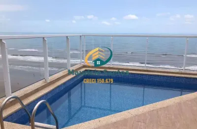 Apartamento cobertura duplex em mongaguá, bairro jardim marina, mobiliado, espaçosa com 2 dormitórios sendo 1 suíte, piscina com vista para o mar!! residencial com lazer!!