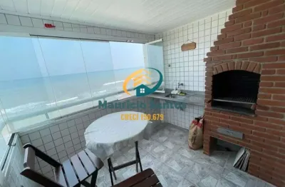 Apartamento em mongaguá, bairro vera cruz, @ dormitórios sendo 1 suíte, sacada com churrasqueira com vista permanente para o mar!! visite!!