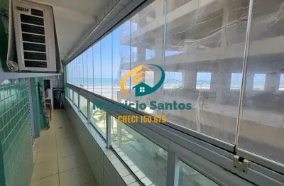 Apartamento em praia grande, bairro jardim real, mobiliado, 2 dormitórios sendo 1 suíte, ampla sacada com churrasqueira, residencial frente ao mar com piscina.