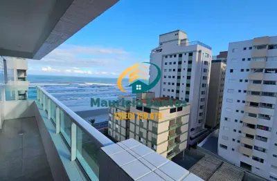 Apartamento em mongaguá, centro da cidade, vista para o mar, 2 dormitórios sendo 1 suíte, sacada gourmet com vista para o mar, lazer com piscinas.