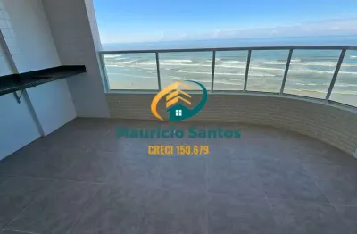 Apartamento em mongaguá, bairro vila atlântica, vista permanente para o mar, 2 dormitórios sendo 1 suíte, sacada frente ao mar, residencial com lazer completo!!