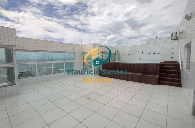 Apartamento cobertura linear em mongaguá, bairro centro, 3 dormitórios, mas planta para 4 dormitórios sendo 2 suítes, piscina com vista para o mar.