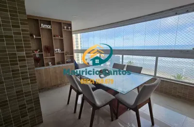 Apartamento alto padrão em mongaguá, bairro vera cruz, mobiliado e decorado, 3 dormitórios, 2 suítes, sacada gourmet, vista ao mar permanente, residencial lazer completo, piscinas borda infinita!
