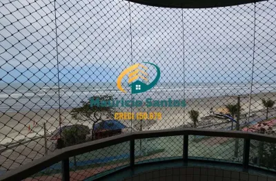 Apartamento em mongaguá, bairro vila são paulo, mobiliado, 2 dormitórios sendo 1 suíte, sacada frente ao mar, residencial com elevador, região central!!