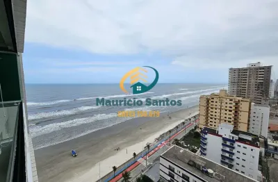 Apartamento em mongaguá, bairro vila são paulo, semimobiliado, 2 dormitórios sendo 1 suíte, vista para o mar, residencial frente ao mar com lazer completo, piscinas.