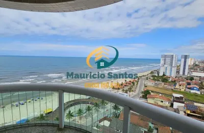 Apartamento alto padrão para locação definitiva em mongaguá, bairro vera cruz, 2 dormitórios sendo 1 suíte, terraço gourmet com vista para o mar, 1 vaga garagem, residencial frente ao mar e com lazer 