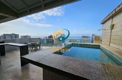 Apartamento cobertura duplex em mongaguá, bairro jardim marina, 3 dormitórios sendo 2 suítes, uma delas master, closet, piscina privativa e churrasqueira, residencial lazer completo.