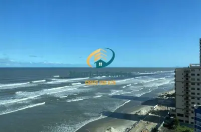 Apartamento em mongaguá, bairro vila são paulo, semimobiliado, moderno, 2 dormitórios sendo 1 suíte, vista para o mar, residencial frente ao mar e com lazer completo.