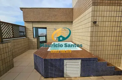 Cobertura duplex em mongaguá, bairro jardim marina, mobiliada e com 3 dormitórios sendo 2 suítes, piscina e churrasqueiras privativas, residencial com lazer de clube e excelente localização!