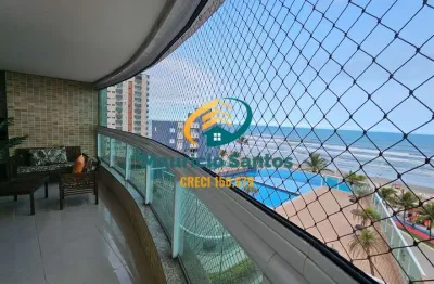 Apartamento alto padrão em mongaguá, bairro jardim aguapeú, frente ao mar, mobiliado, 3 dormitórios sendo 2 suítes, 3 vagas, excelente padrão e localização, residencial com lazer completo, piscina de 