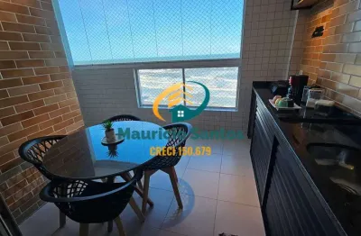 Apartamento em mongaguá, bairro vila atlântica, mobiliado e decorado, 2 dormitórios sendo 1 suíte, vista para o mar, residencial frente ao mar, lazer com piscinas.