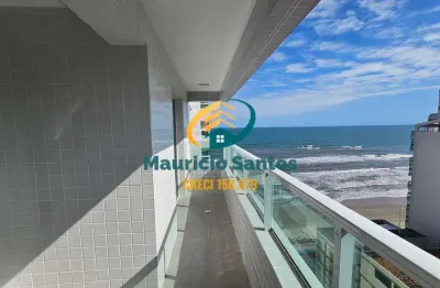 Apartamento em mongaguá, bairro centro, residencial frente ao mar, lazer completo, 2 dormitórios sendo 1 suíte, sacada gourmet com vista para o mar.
