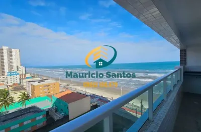 Apartamento em mongaguá, centro da cidade, vista para o mar, 2 dormitórios sendo 1 suíte, sacada gourmet com vista para o mar, lazer com piscinas.