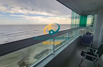 Apartamento frente ao mar em Mongaguá, bairro Centro, mobiliado, 3 dormitórios sendo 1 suíte, sacada  gourmet, Residencial com lazer completo no melhor espaço da cidade!!