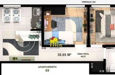 Apartamento com 2 dormitórios à venda, 40 m² por r$ 239.000,00 - jardim líbano - são paulo/sp