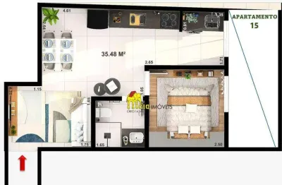 Apartamento com 1 dormitório à venda, 35 m² por r$ 199.000 - jardim líbano - são paulo/sp