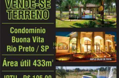 Terreno à venda, 433 m² por r$ 312.000,00 - parque residencial buona vita - são josé do rio preto/sp