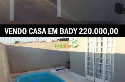 Casa com 2 dormitórios à venda, 60 m² por r$ 220.000 - lago sul - bady bassitt/sp