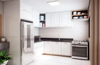 Apartamento à Venda com 55m², 2 dormitórios (1 suíte), 2 banheiros, sala, cozinha, área de servço, 2 vagas, Santo André, SP