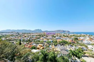 Cobertura vista mar de 1 quarto/suíte, banheiro social, varanda, terraço e vaga à venda, 112 m², por r$ 630.000 - camboinhas - niterói/rj